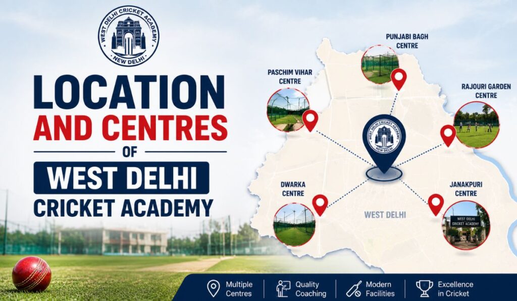 Location and Centres of West Delhi Cricket Academy