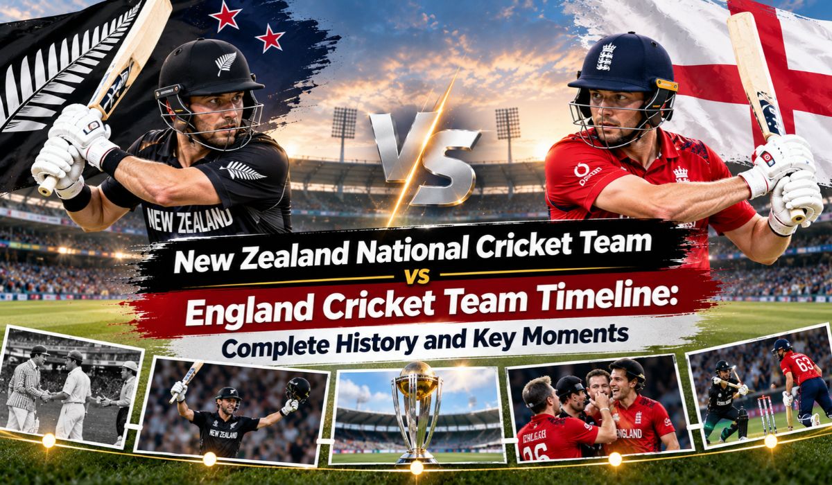 New Zealand National Cricket Team vs England Cricket Team Timeline